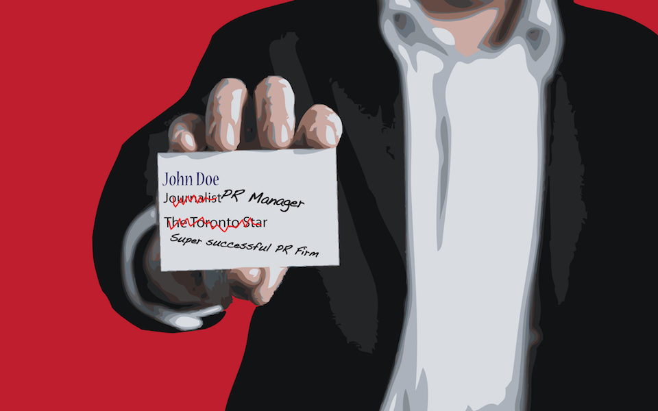 As newsrooms decline, journalists are increasingly turning to PR and communications / Photo Courtesy: Creative Commons, Illustration: Karoun Chahinian